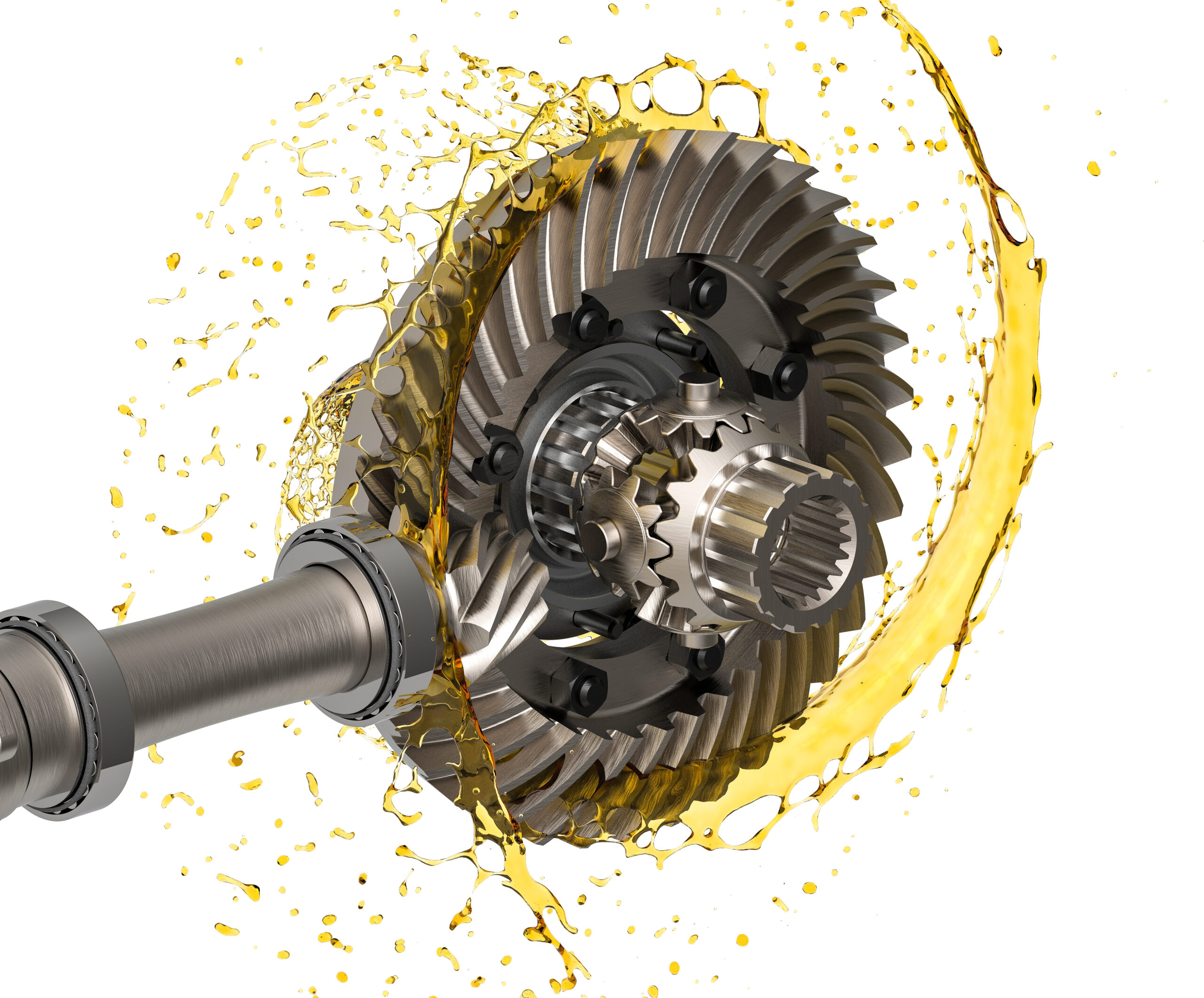 Close-up image of differential lubricant oil 