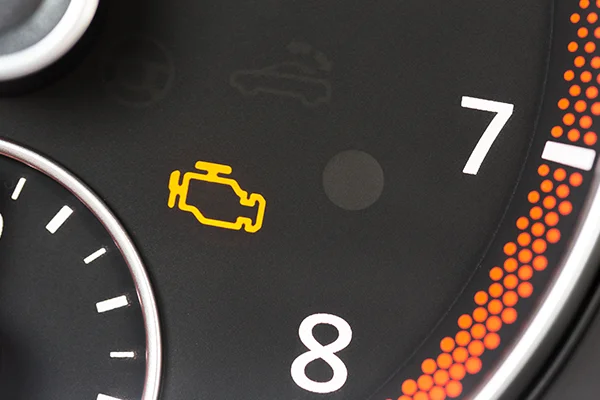 Check engine light on gauge